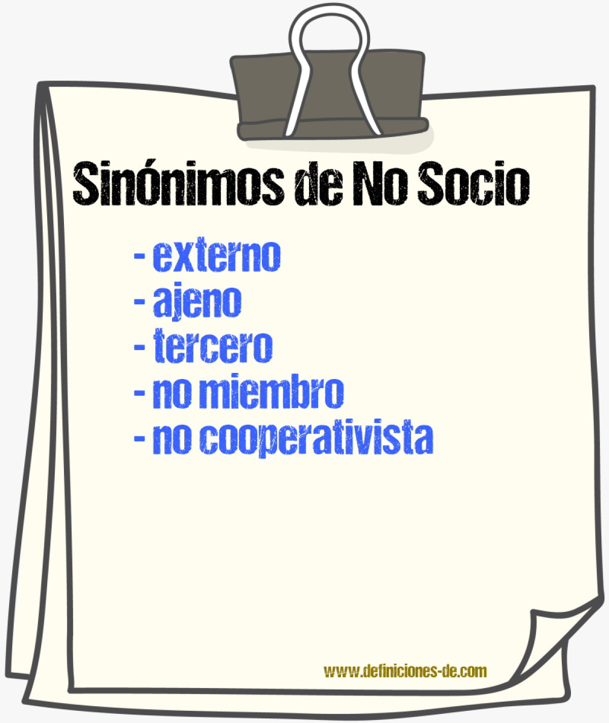Sinónimos de no socio