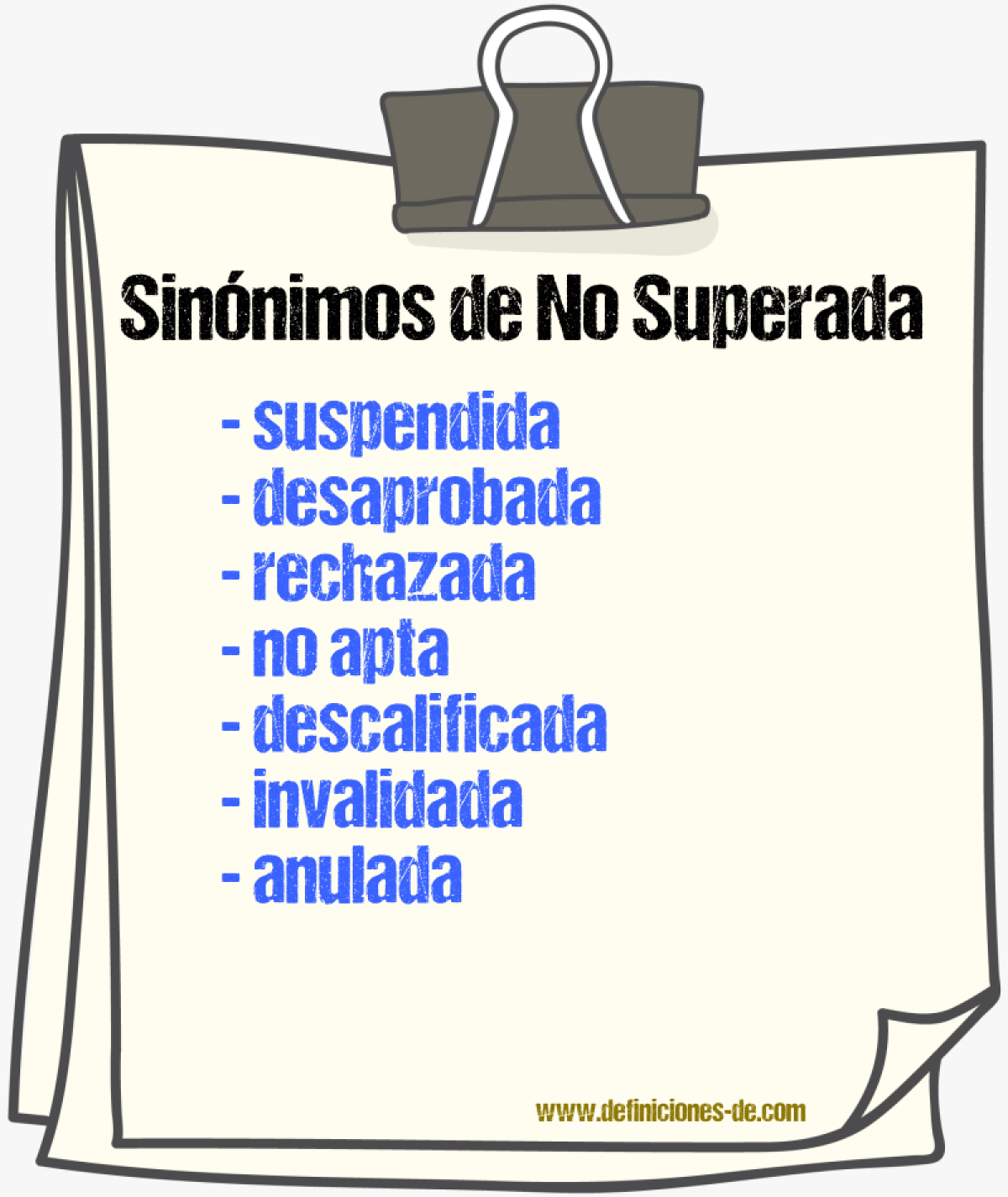 Sinónimos de no superada