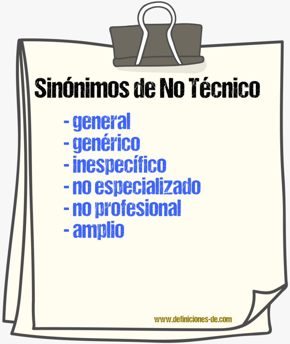 Sinónimos de no técnico