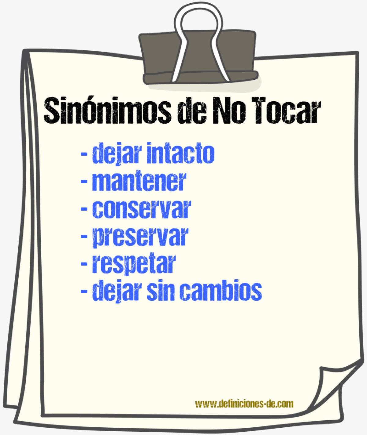 Sinónimos de no tocar