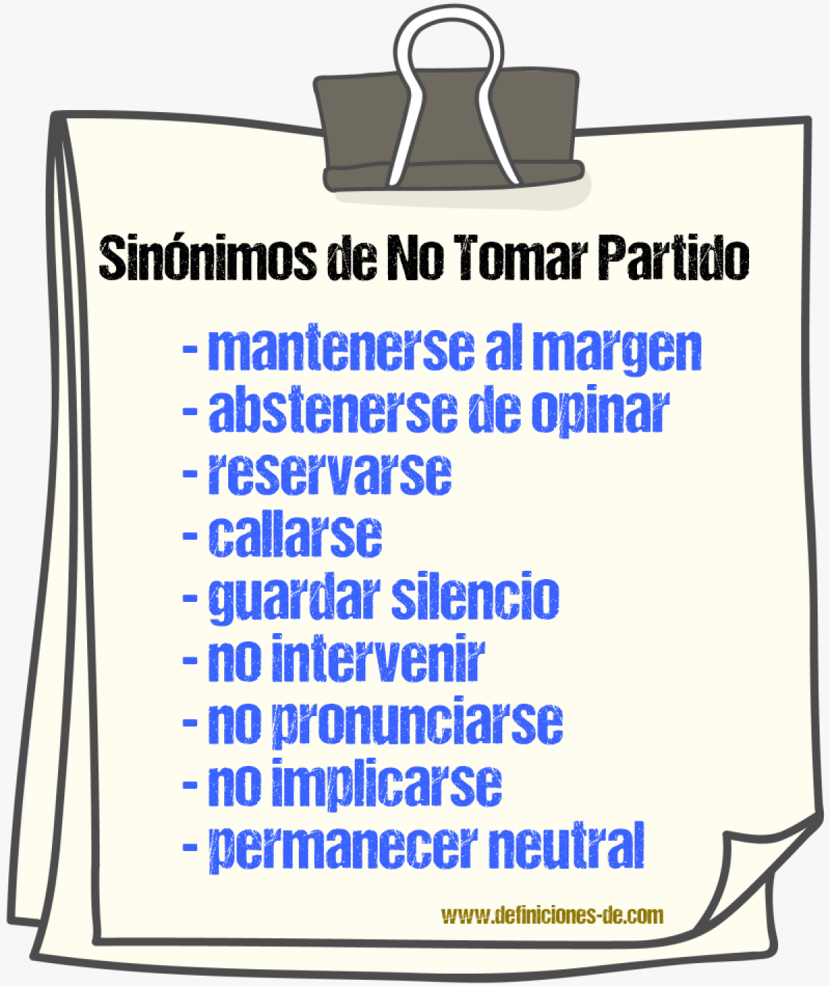 Sinónimos de no tomar partido
