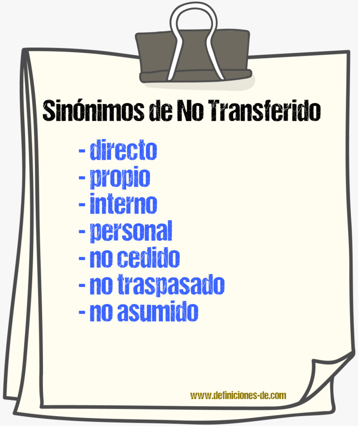 Sinónimos de no transferido