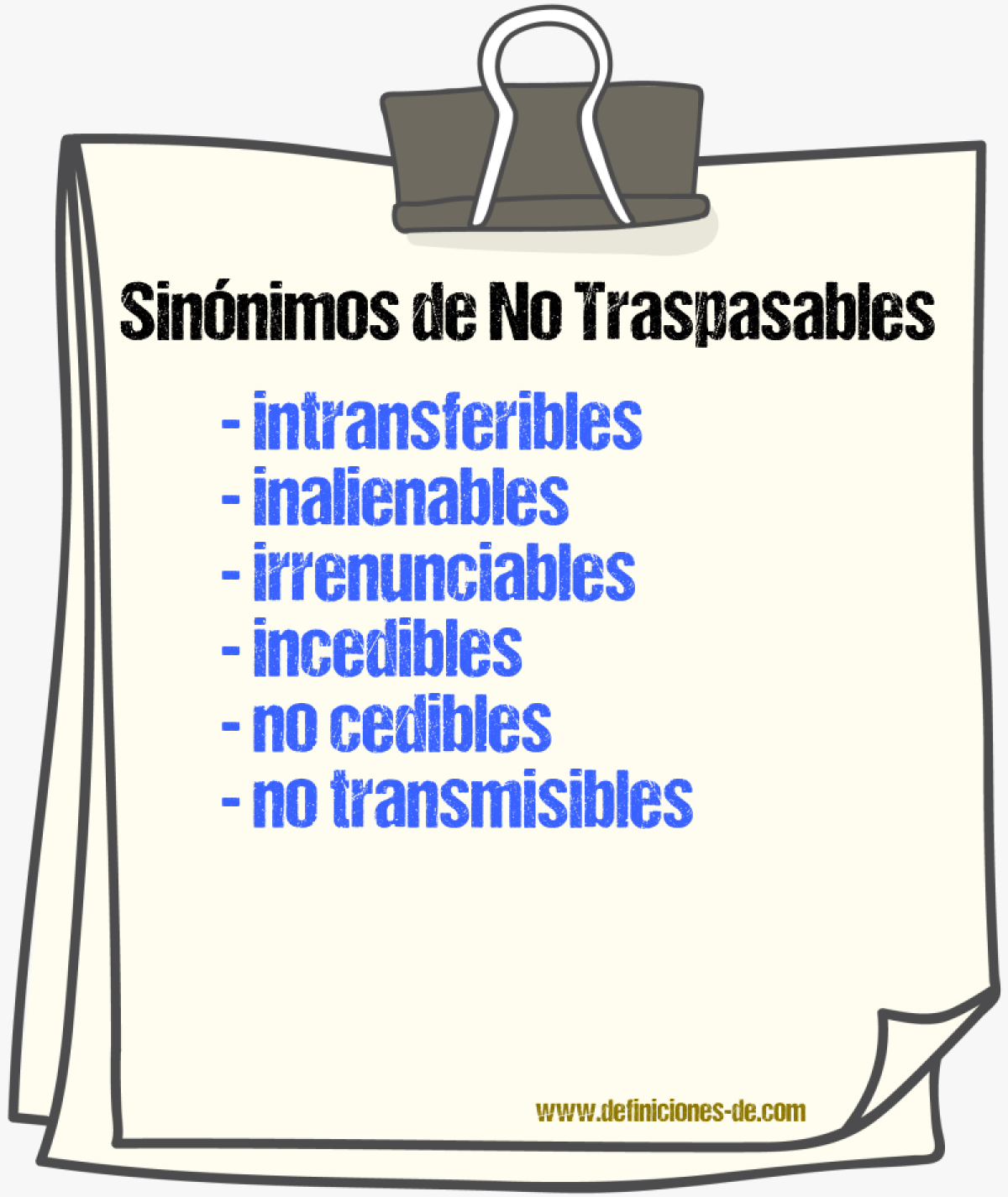Sinónimos de no traspasables