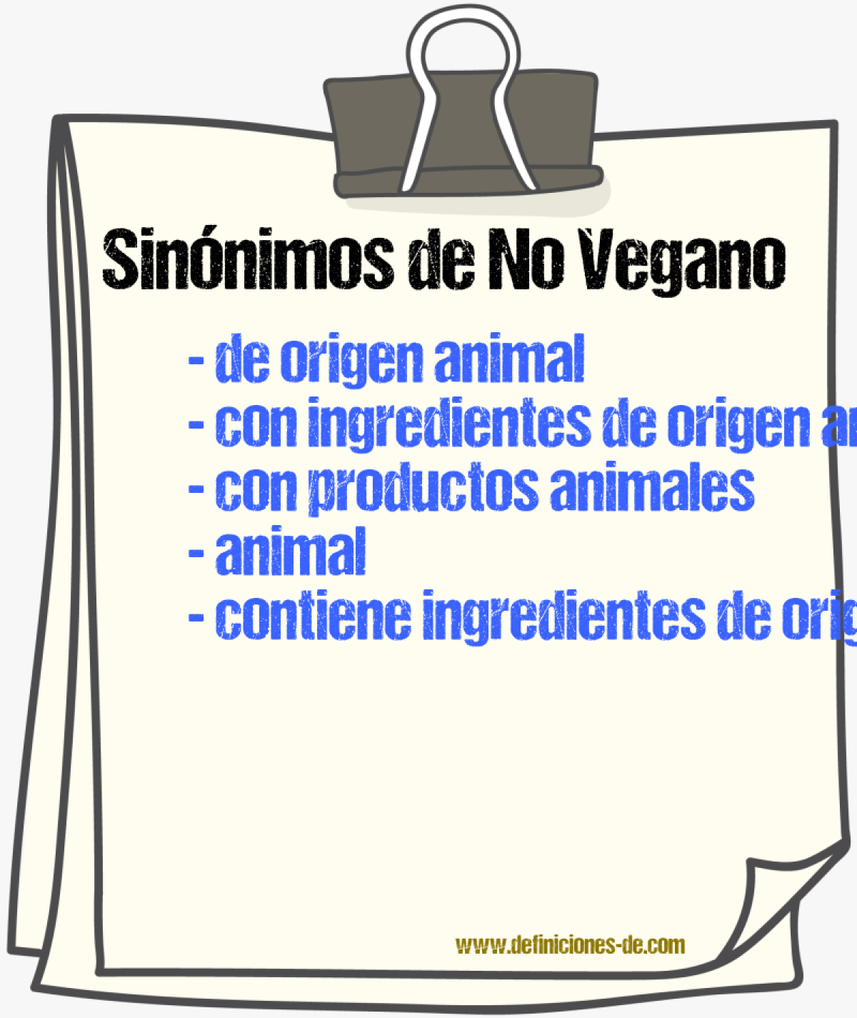 Sinónimos de no vegano