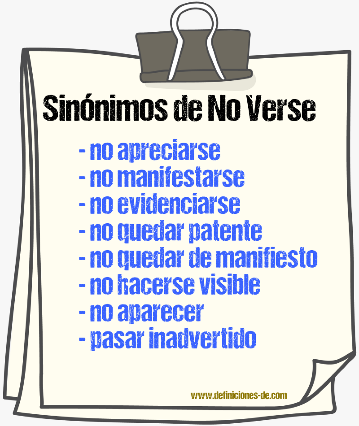 Sinónimos de no verse