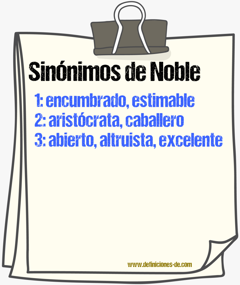 Sinnimos de noble