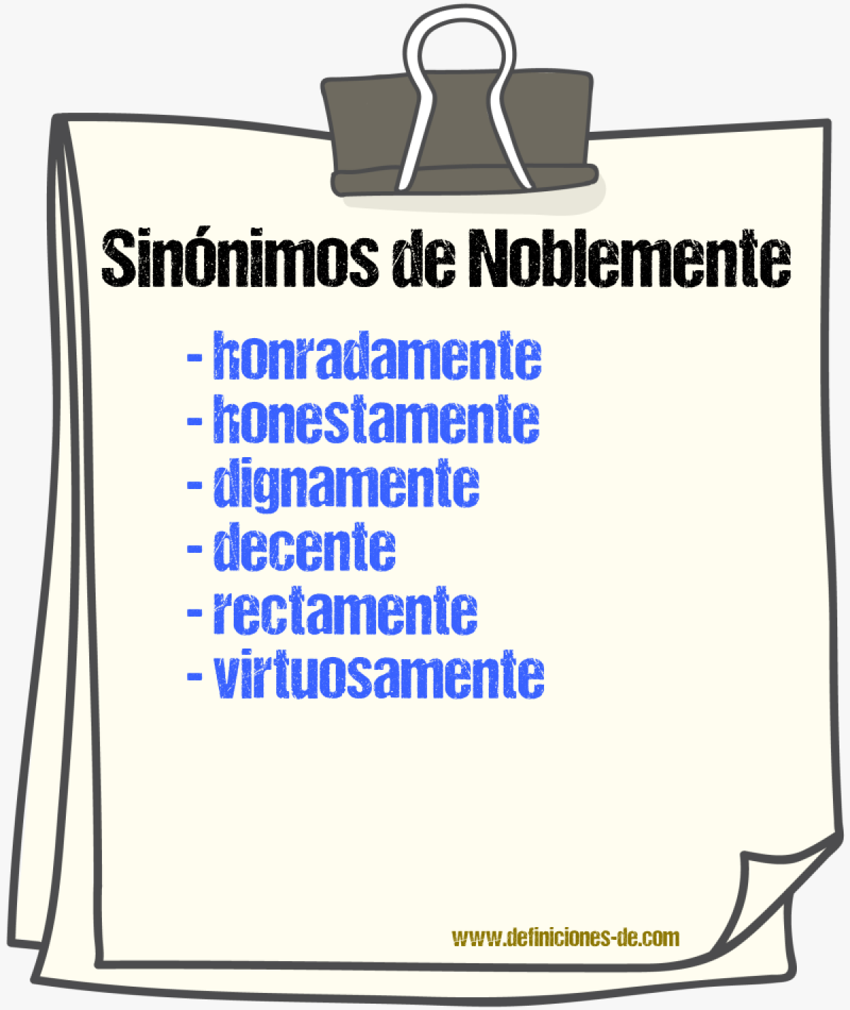 Sinónimos de noblemente