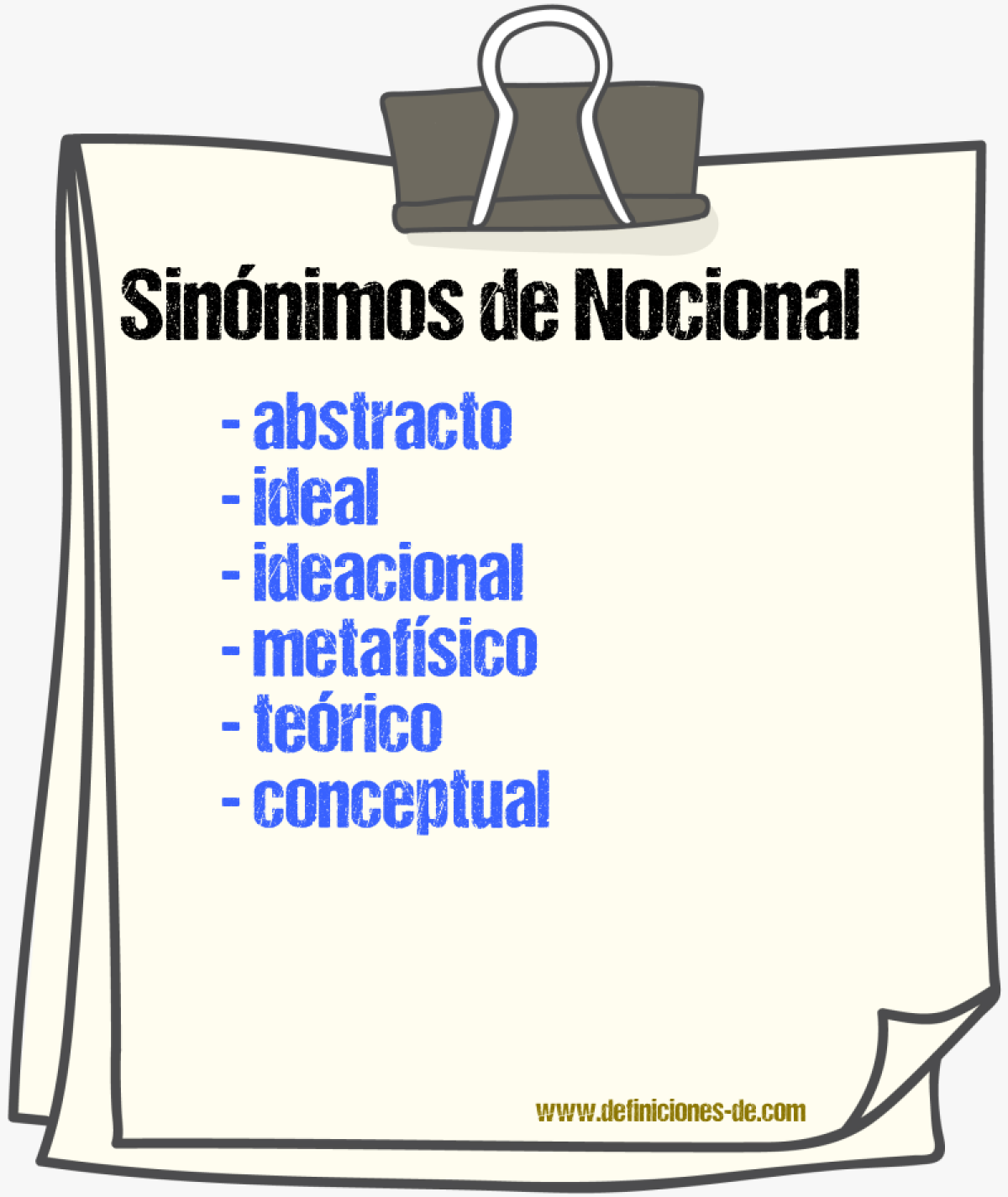 Sinnimos de nocional