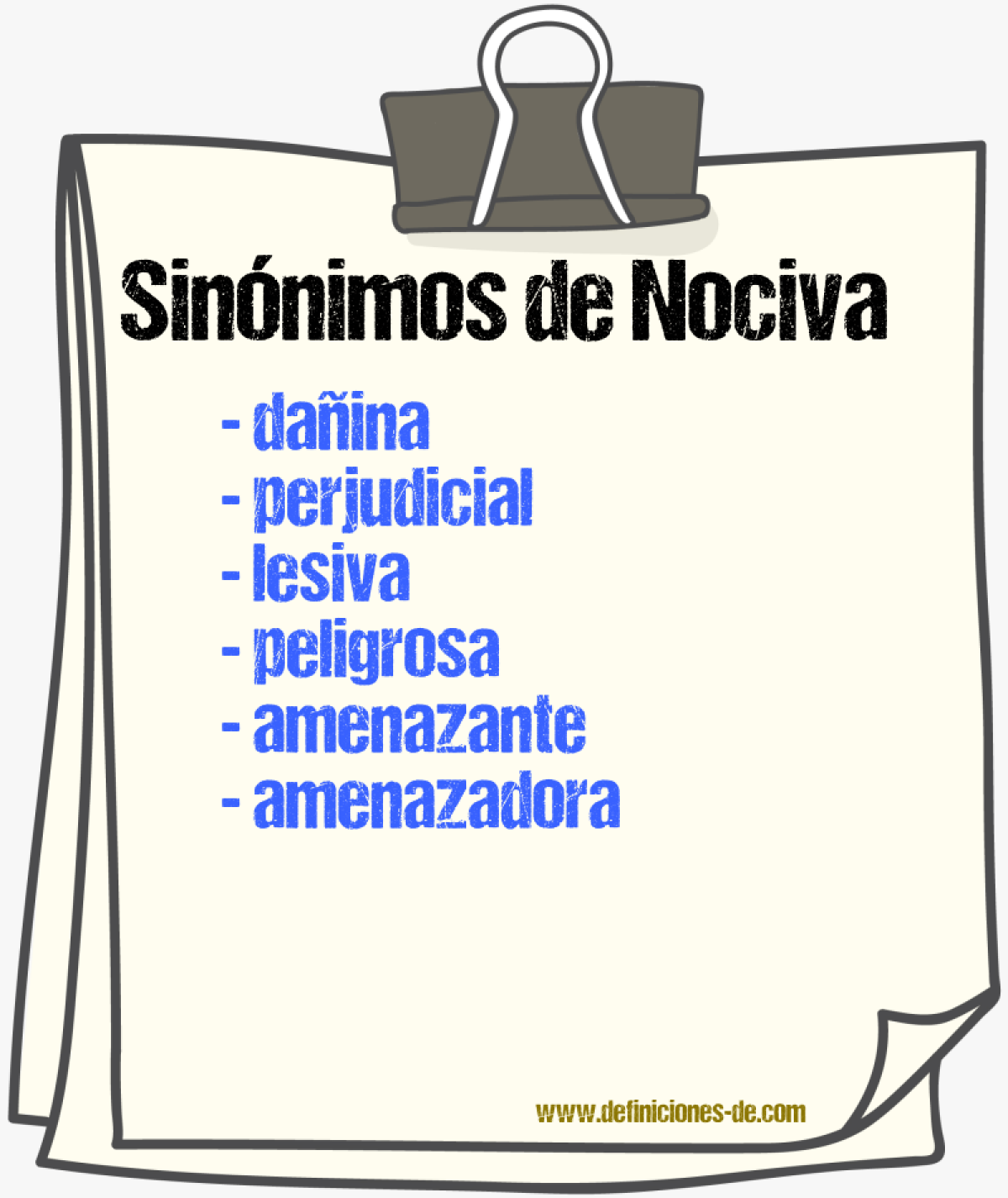 Sinónimos de nociva
