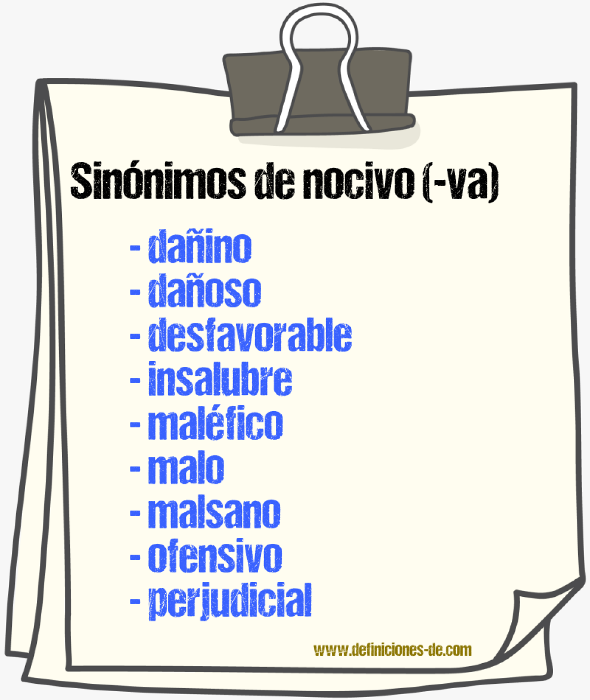 Sinnimos de nocivo