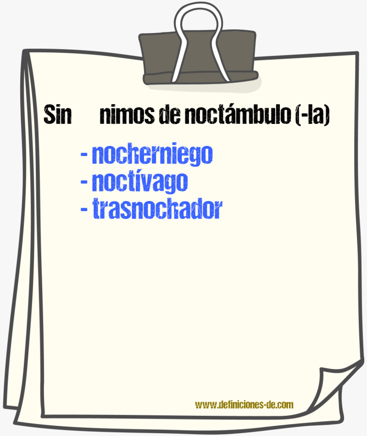 Sinnimos de noctmbulo