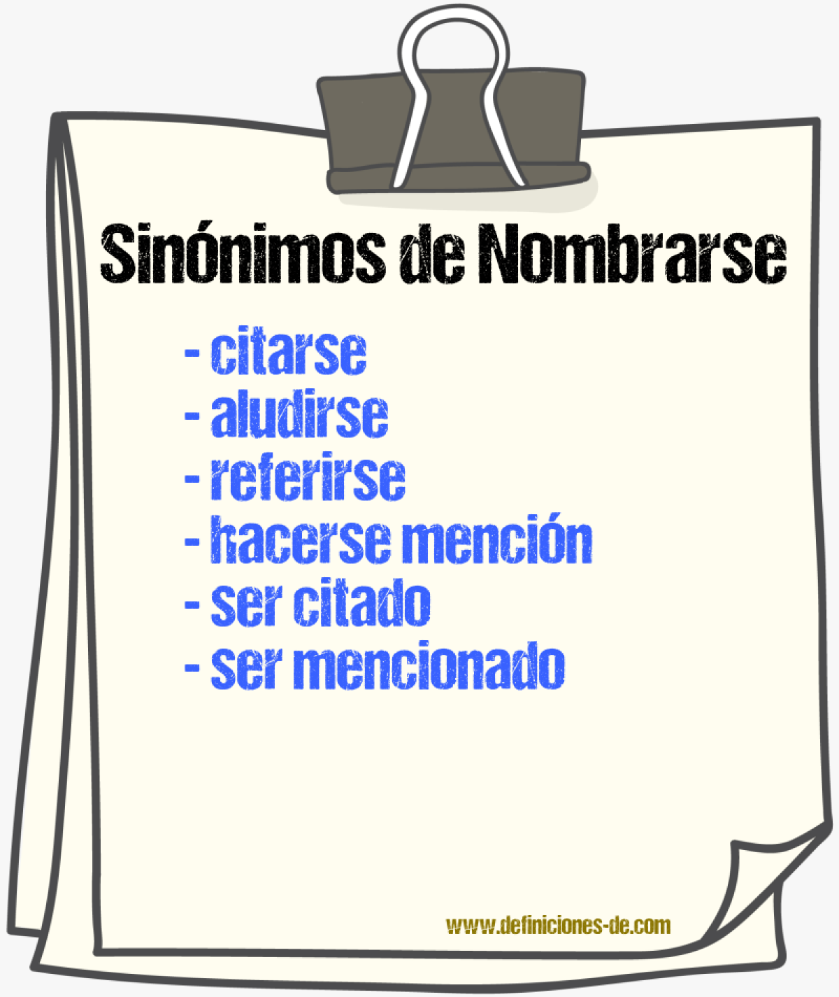 Sinónimos de nombrarse