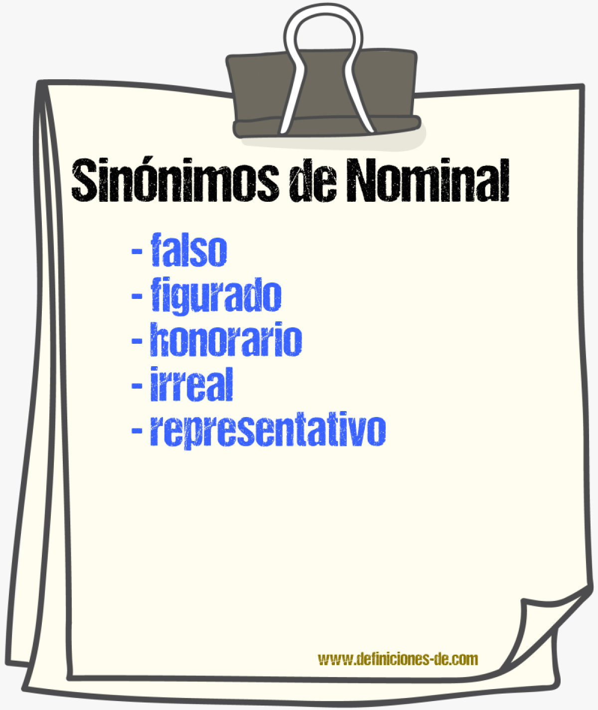 Sinnimos de nominal