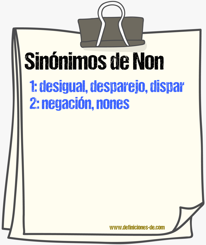 Sinnimos de non