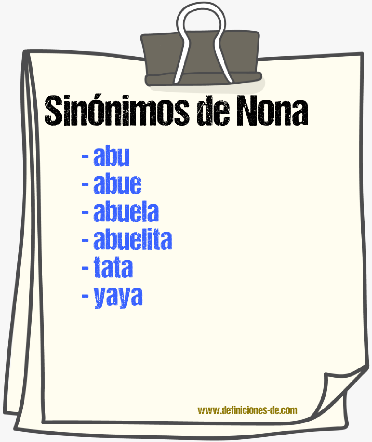 Sinnimos de nona