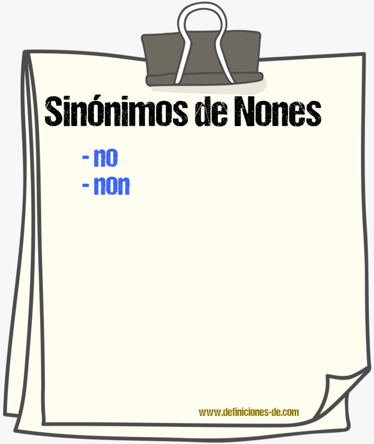 Sinnimos de nones