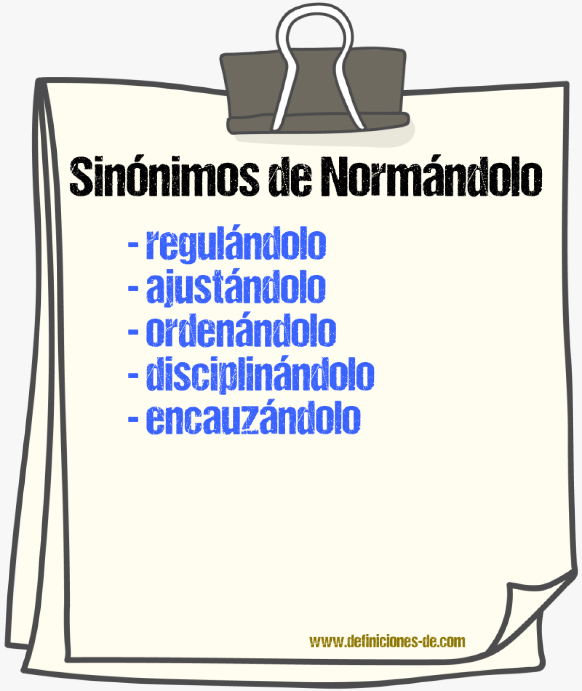 Sinónimos de normándolo
