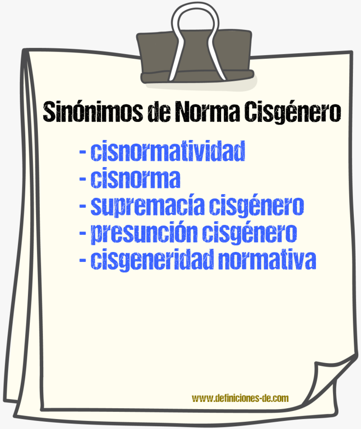 Sinónimos de norma cisgénero
