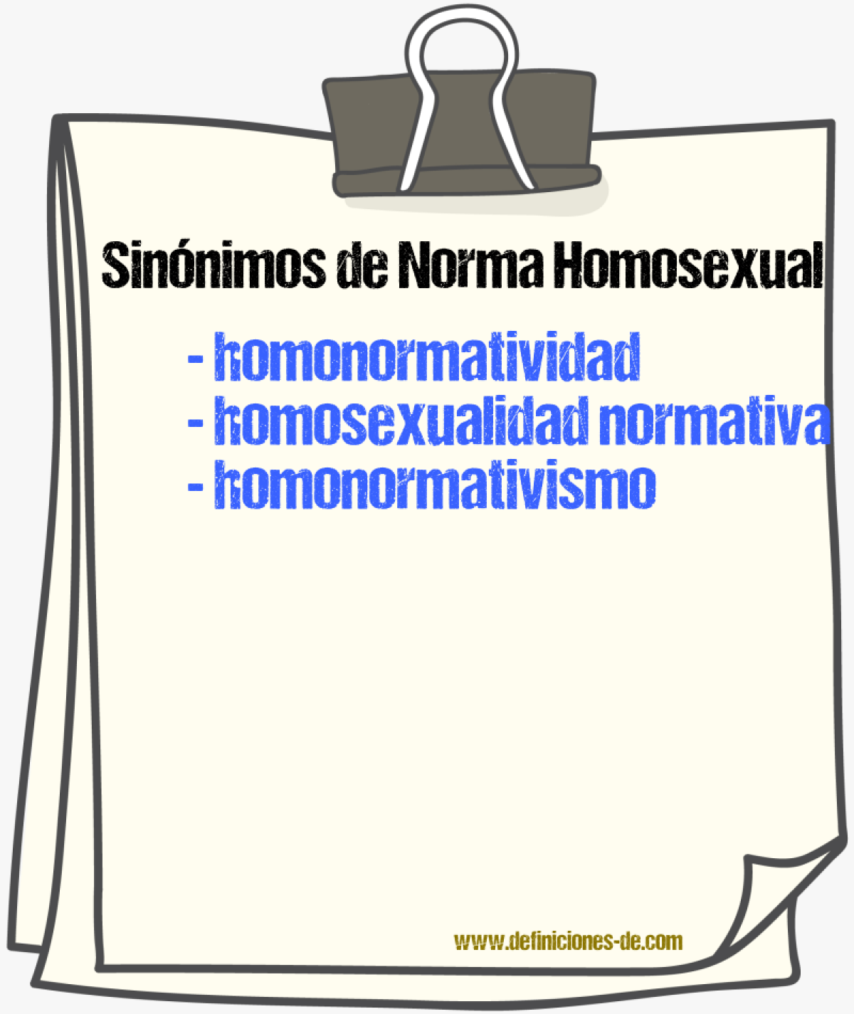 Sinónimos de norma homosexual