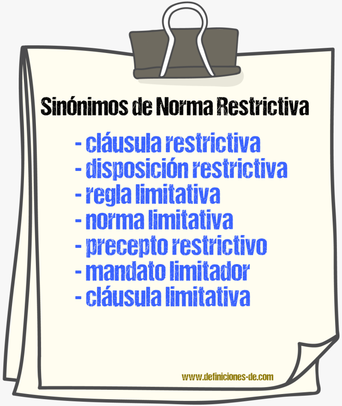 Sinónimos de norma restrictiva
