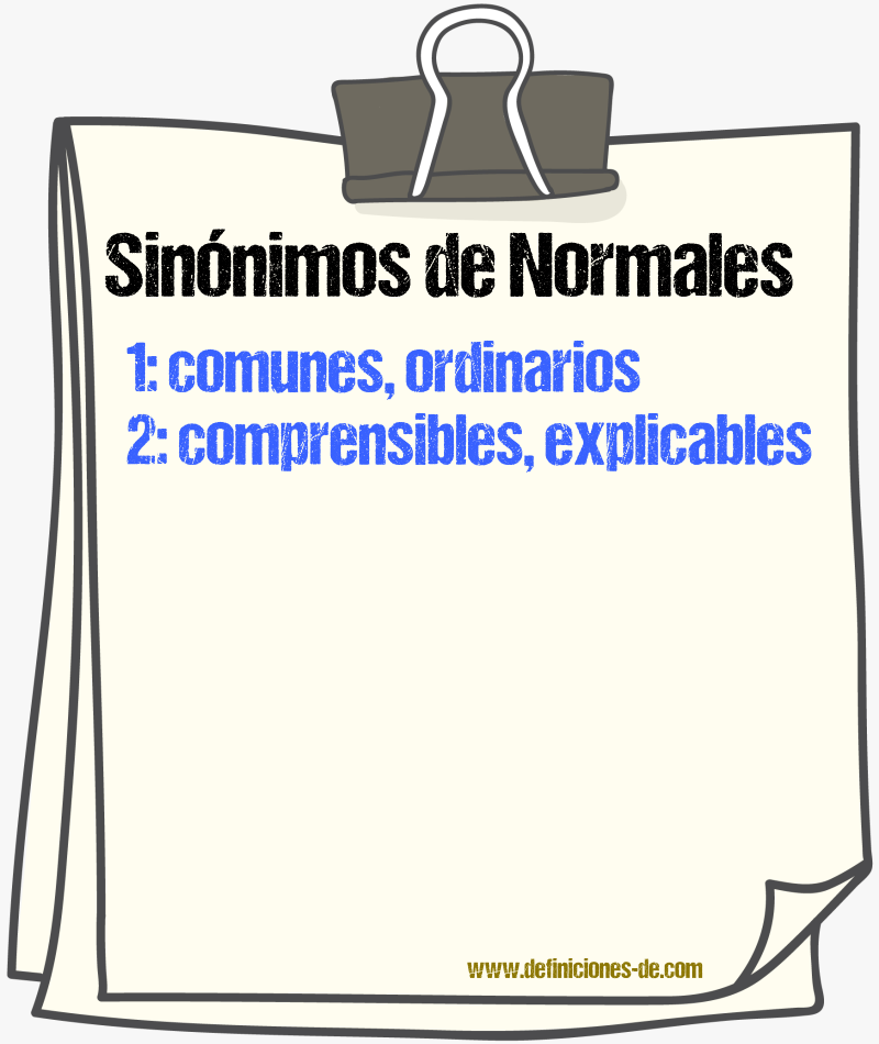 Sinónimos de normales