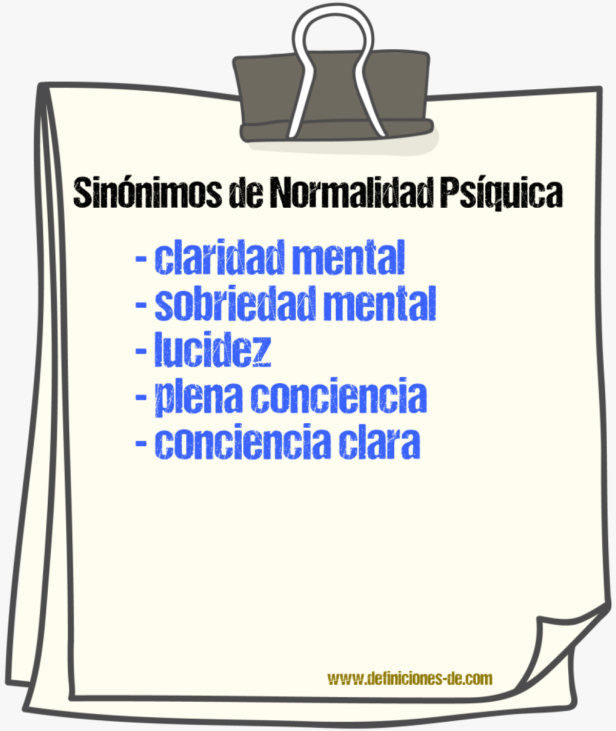 Sinónimos de normalidad psíquica