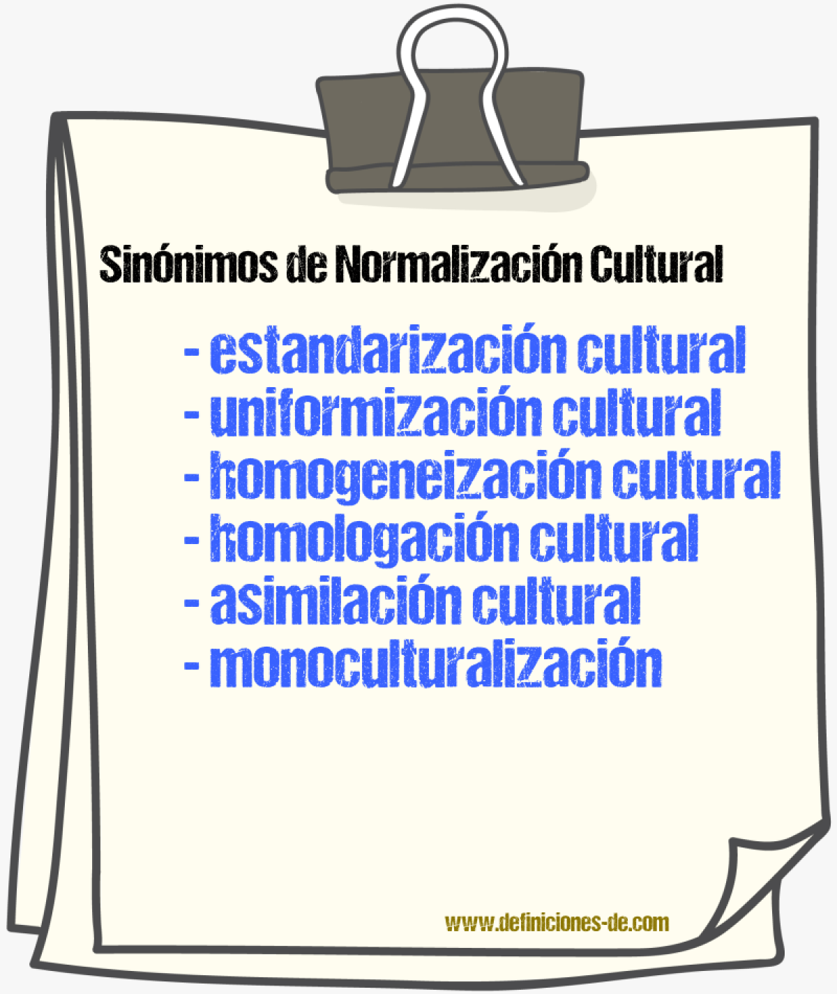 Sinónimos de normalización cultural