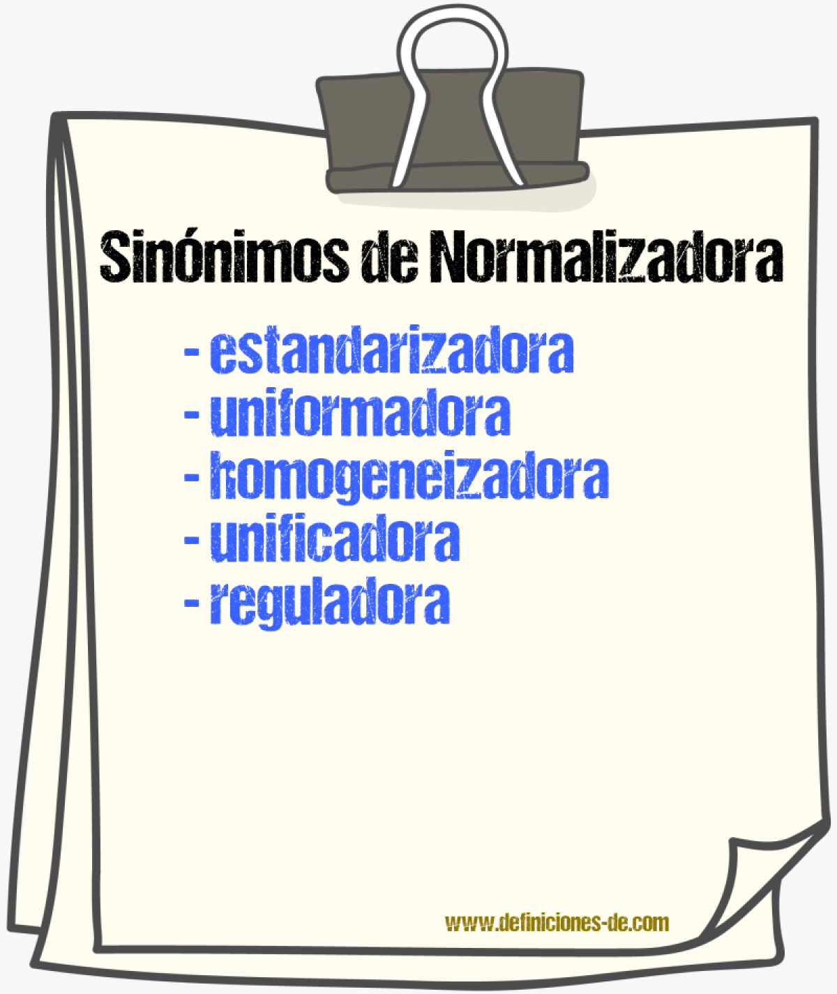 Sinónimos de normalizadora