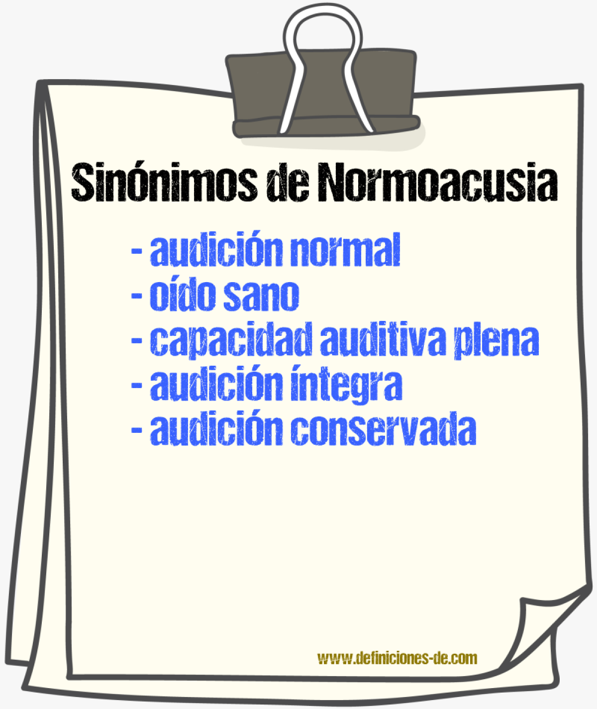 Sinónimos de normoacusia