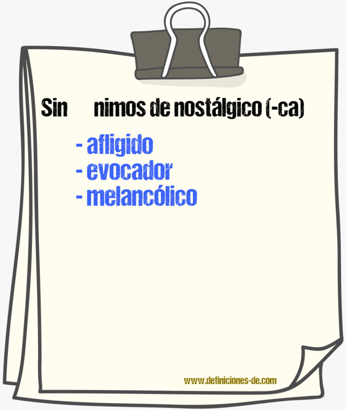 Sinnimos de nostlgico