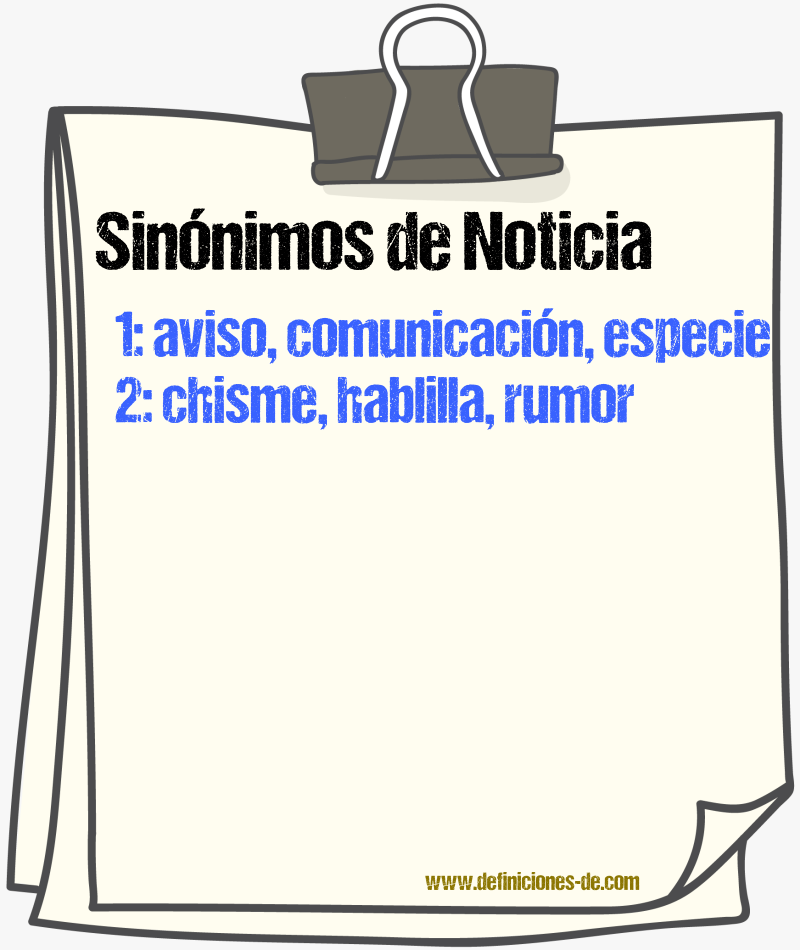 Sinnimos de noticia