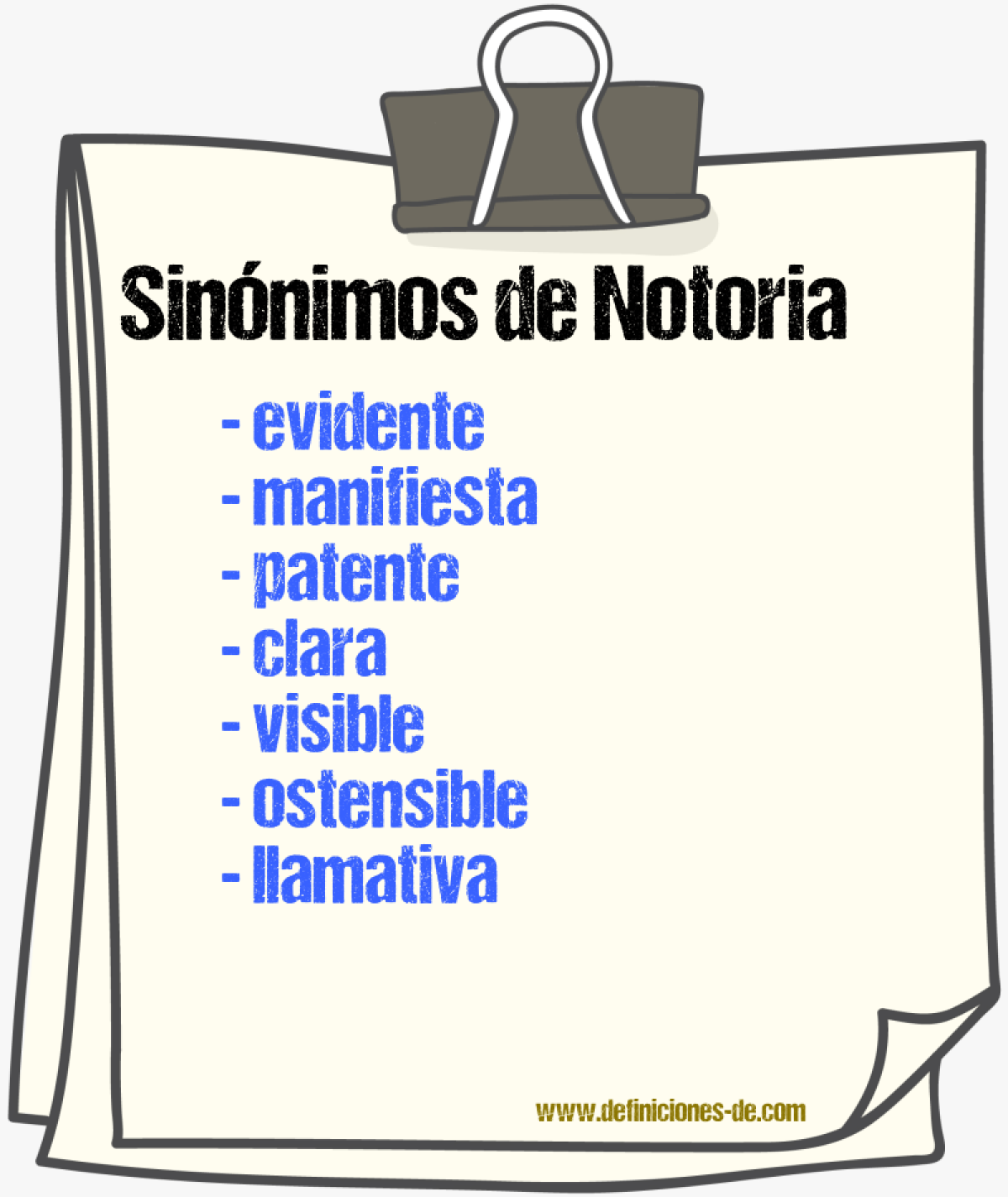 Sinónimos de notoria