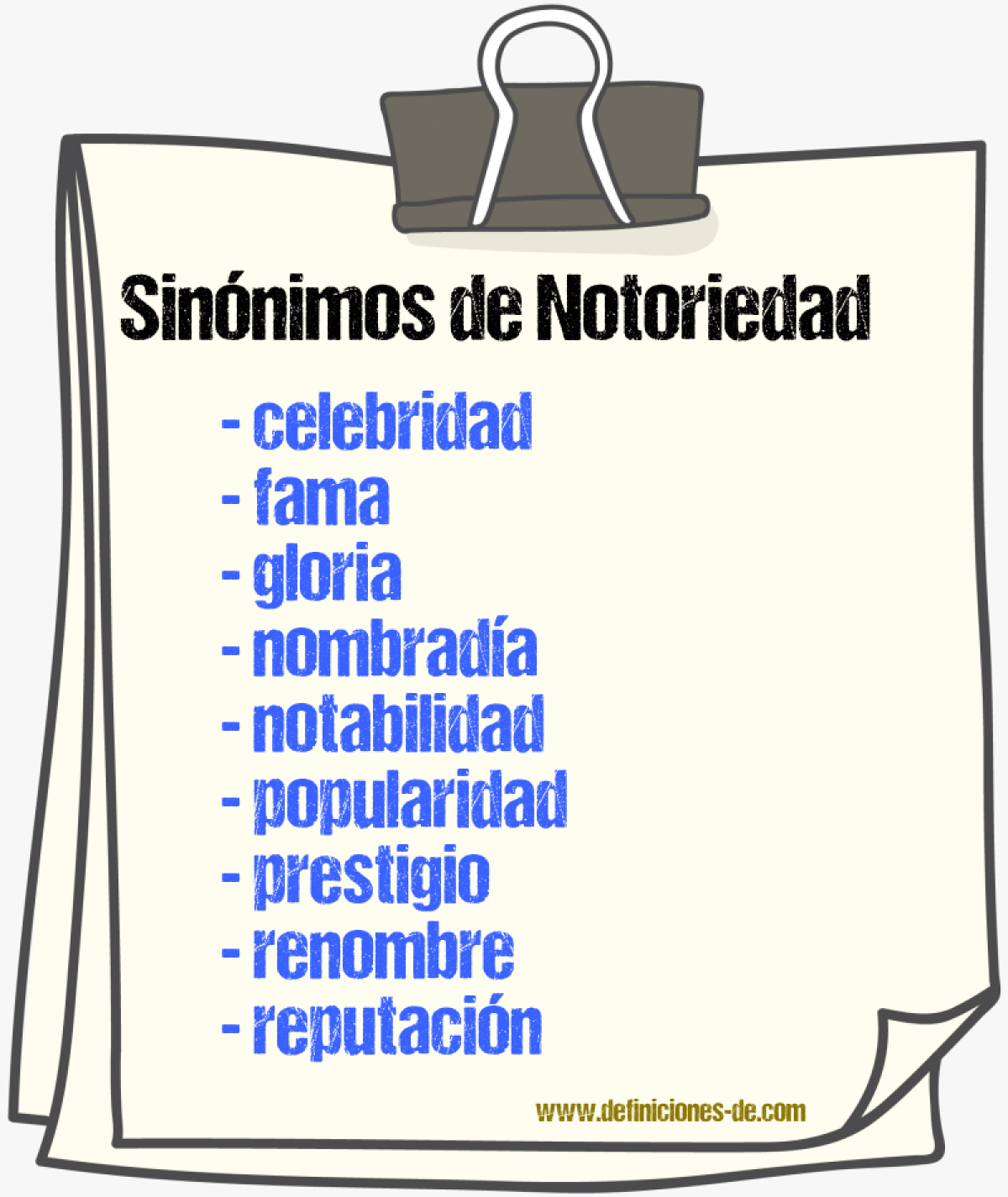 Sinnimos de notoriedad