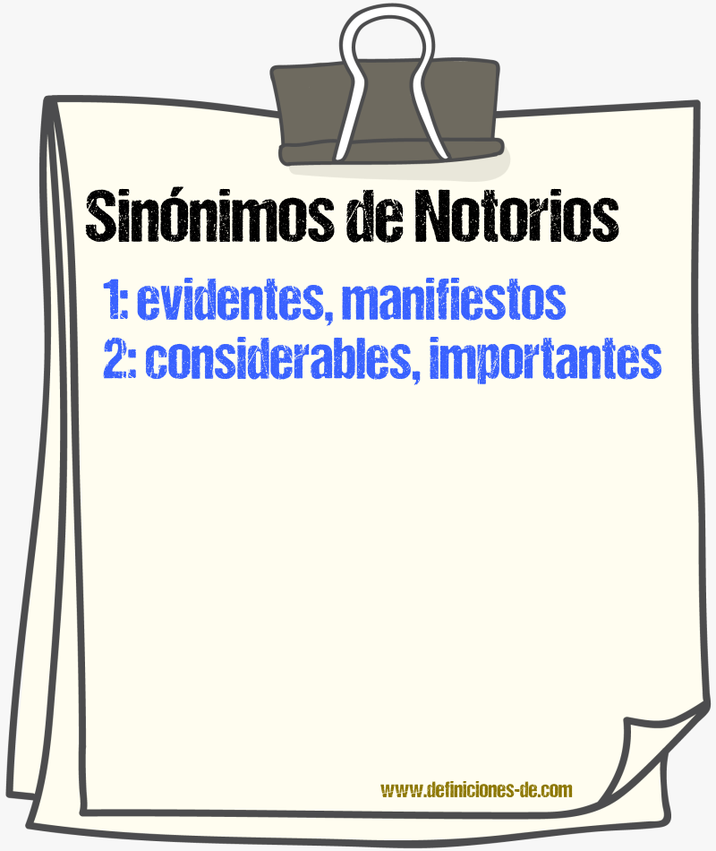 Sinónimos de notorios