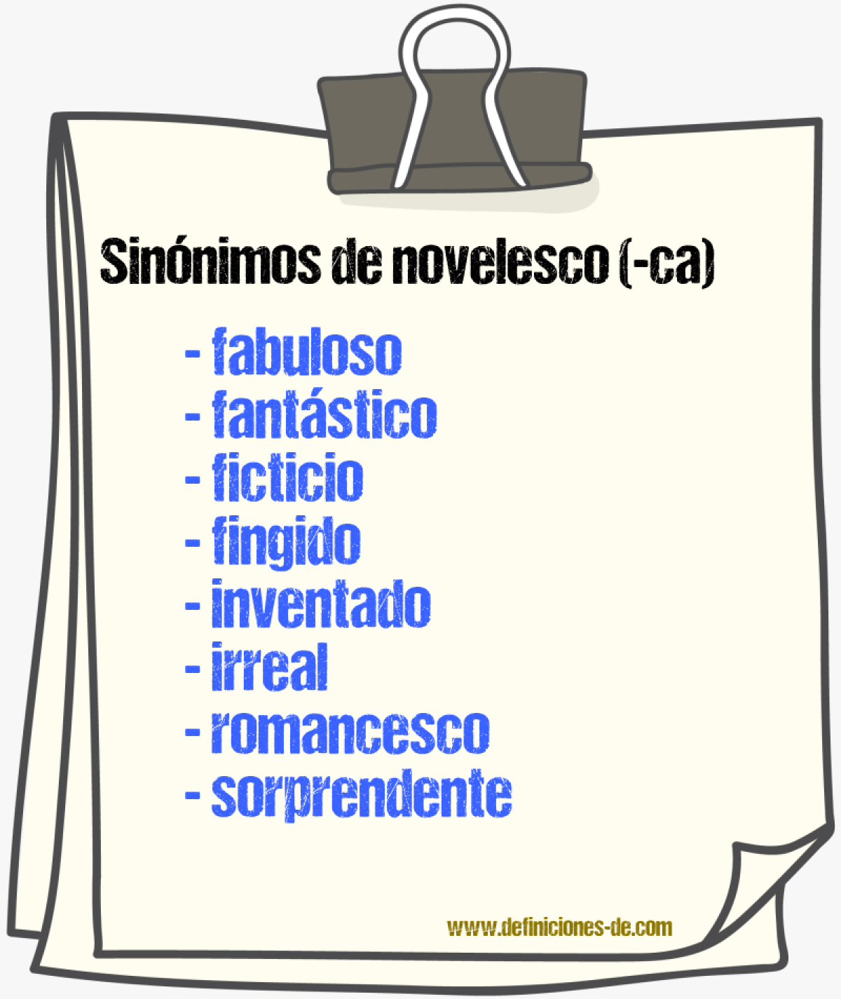 Sinnimos de novelesco