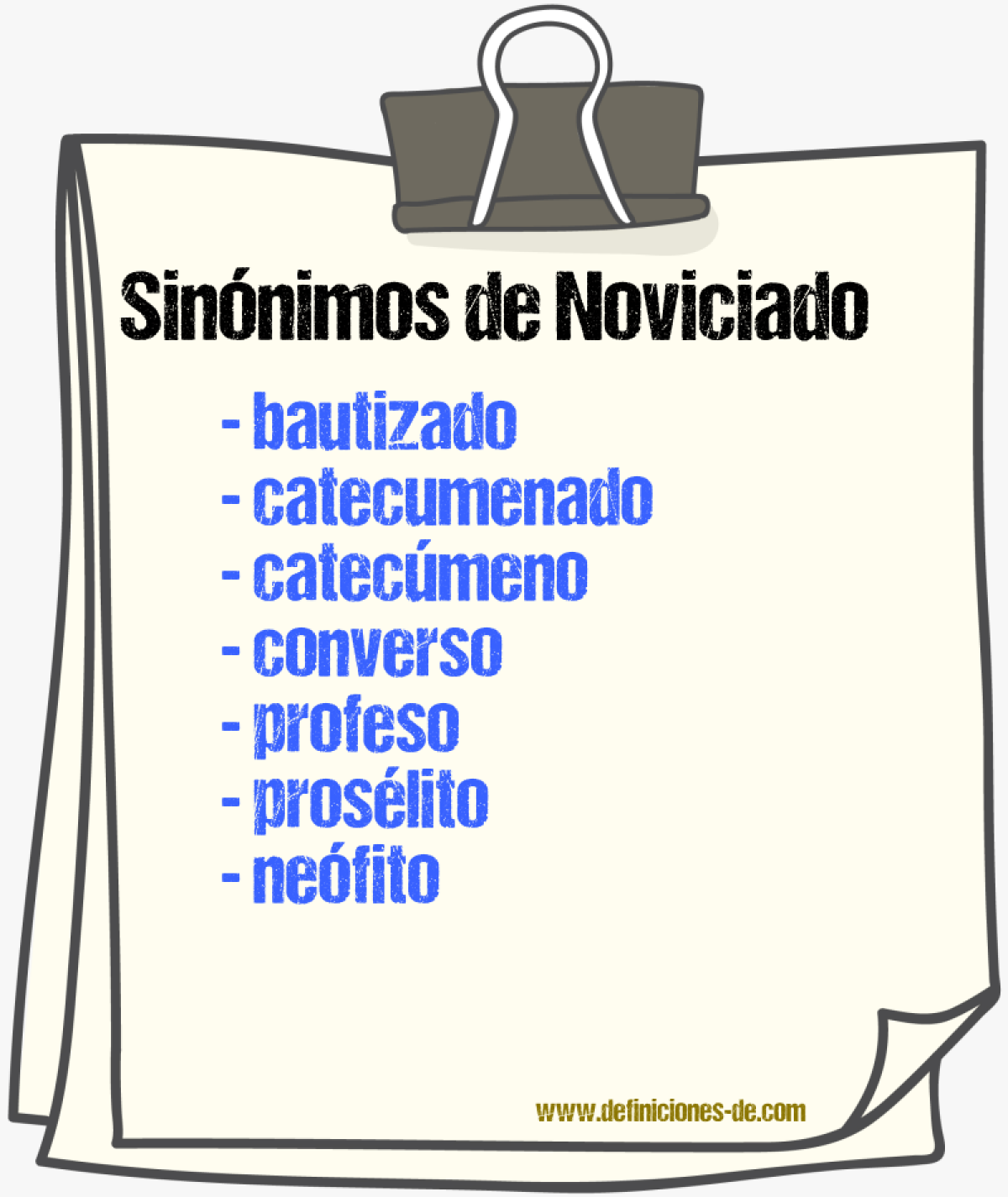 Sinnimos de noviciado