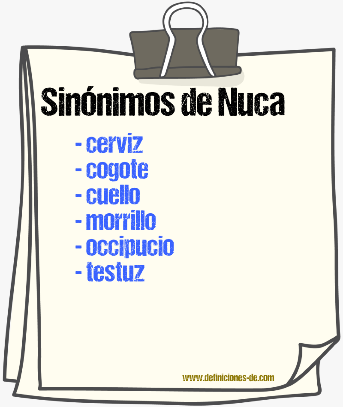 Sinnimos de nuca