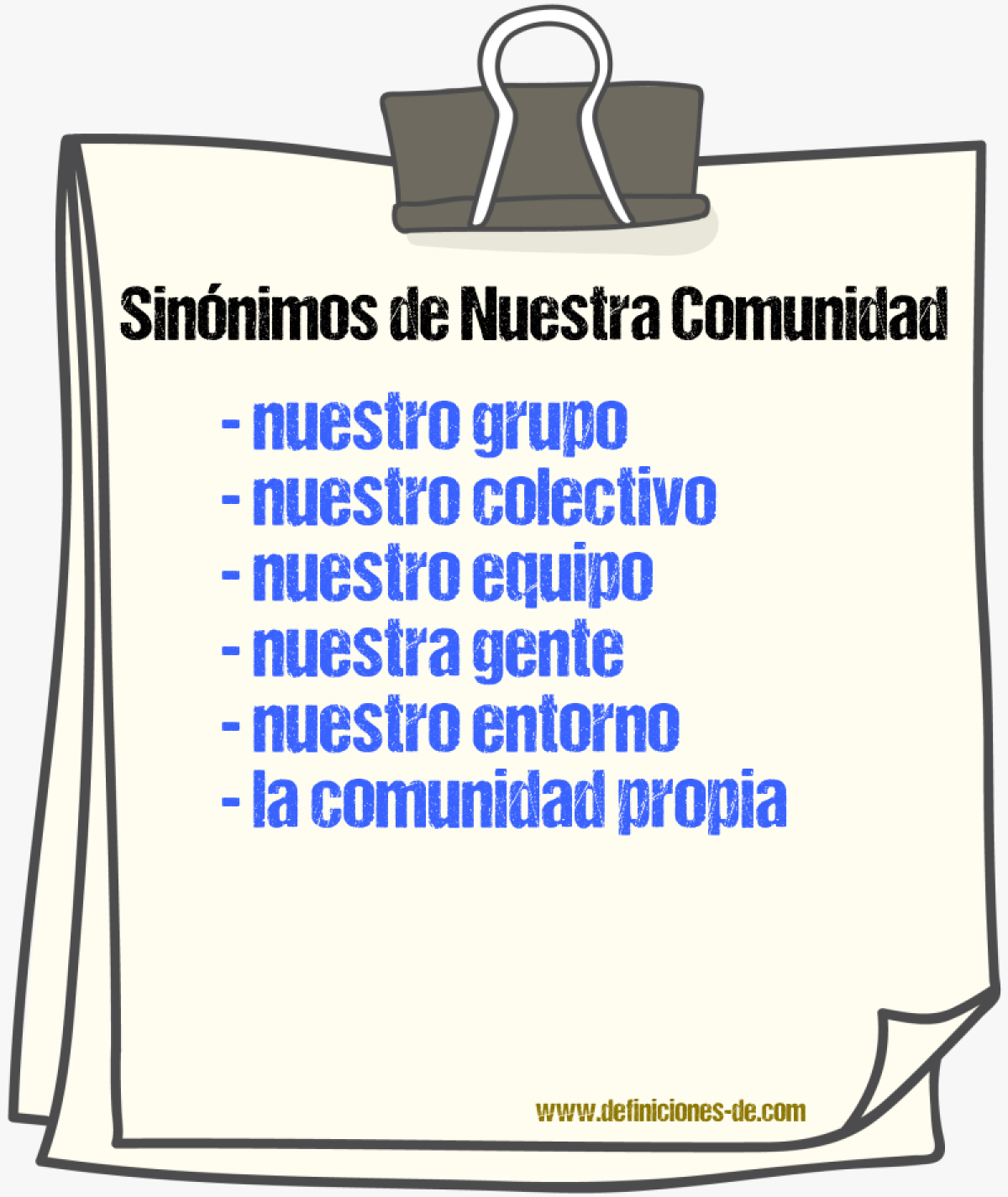 Sinónimos de nuestra comunidad