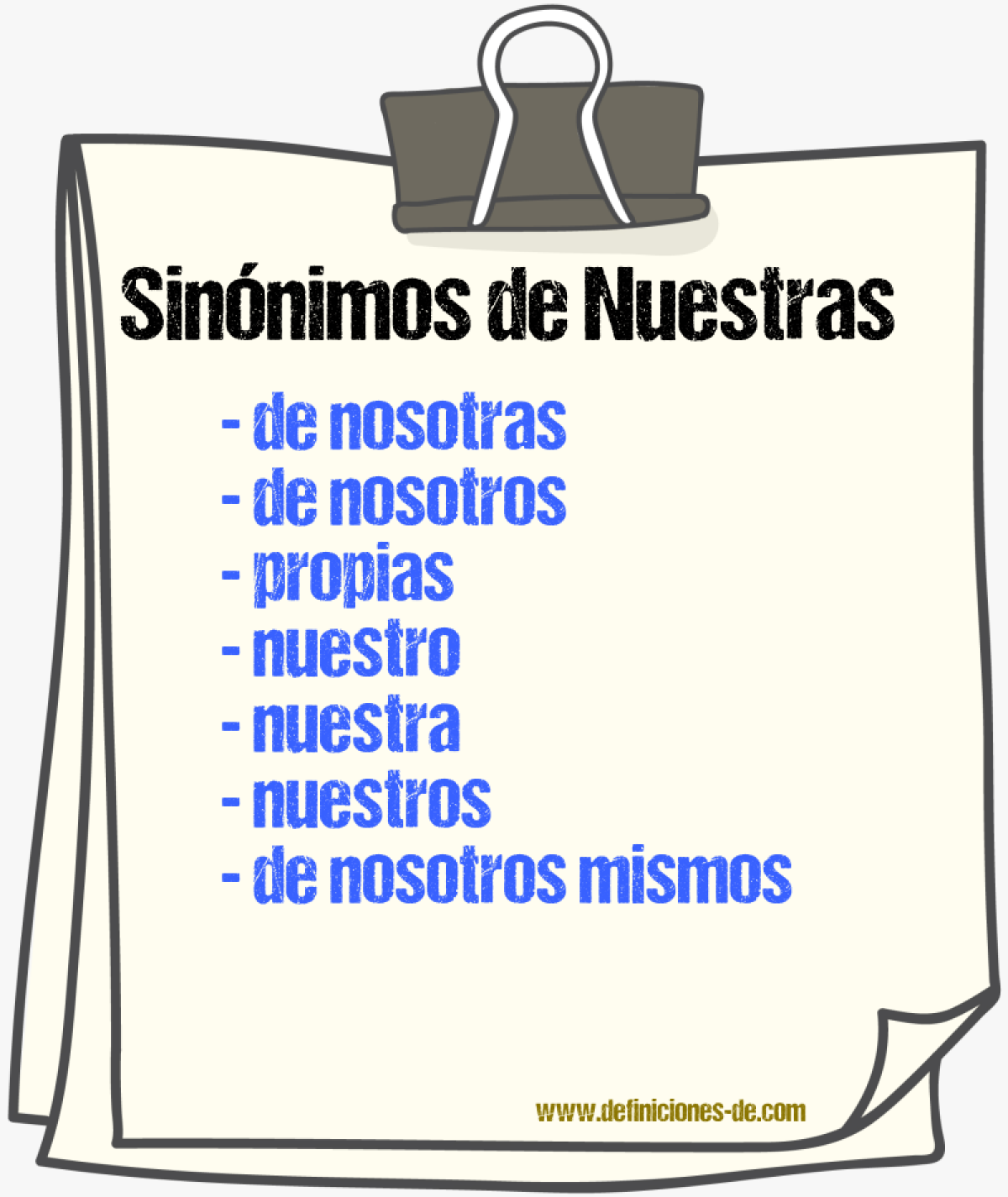 Sinónimos de nuestras
