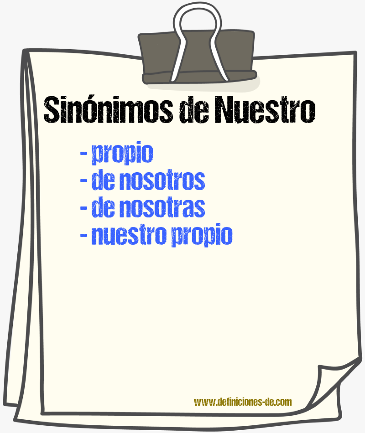 Sinónimos de nuestro