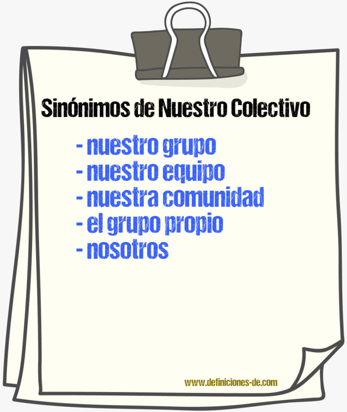 Sinónimos de nuestro colectivo