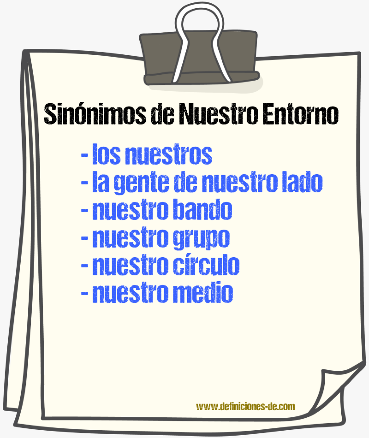 Sinónimos de nuestro entorno