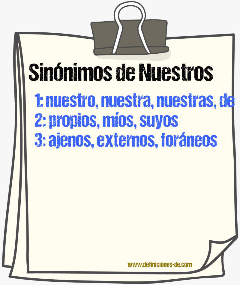 Sinónimos de nuestros