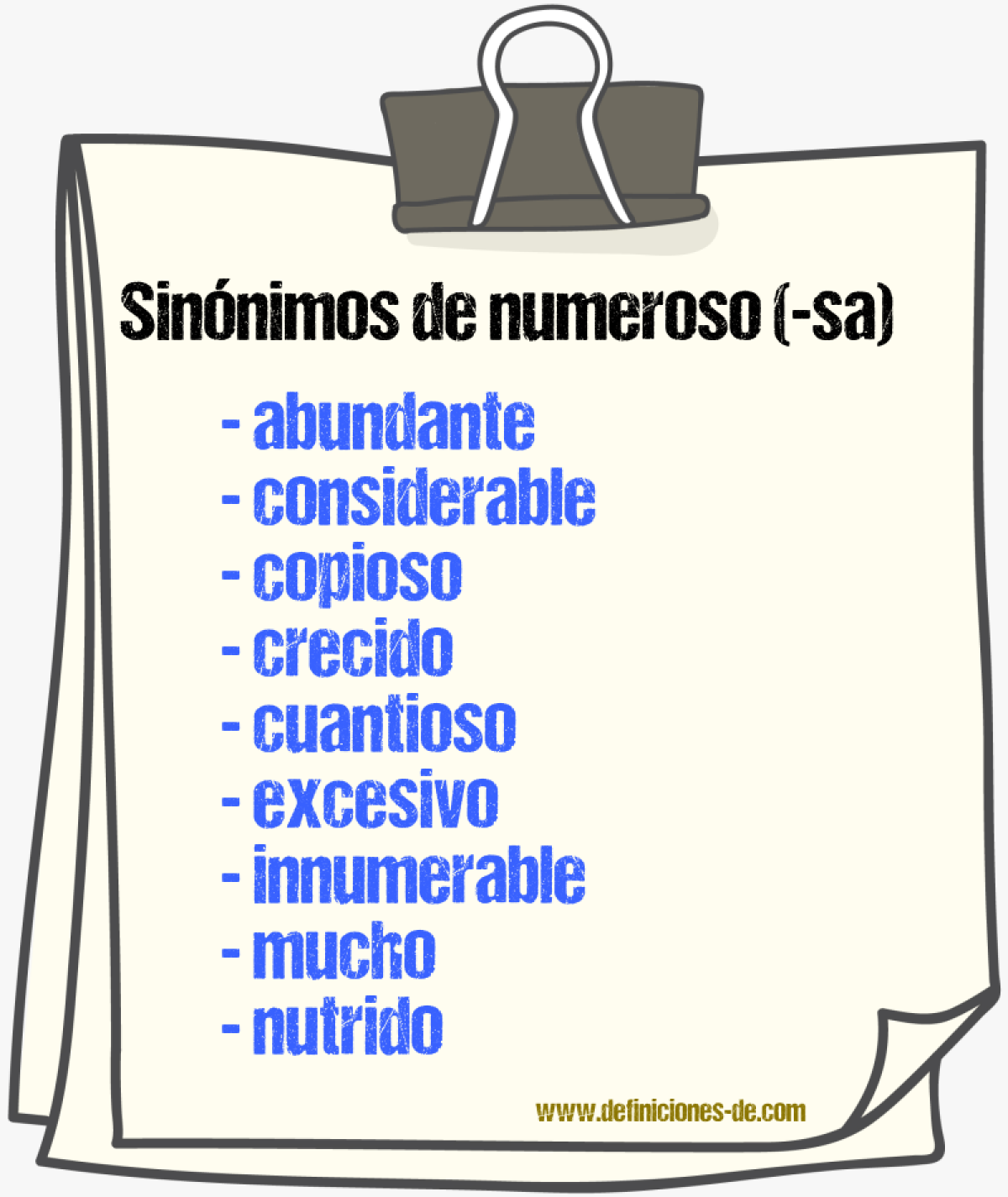 Sinnimos de numeroso