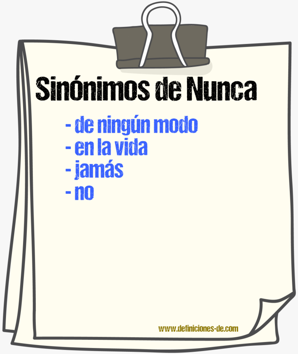 Sinnimos de nunca