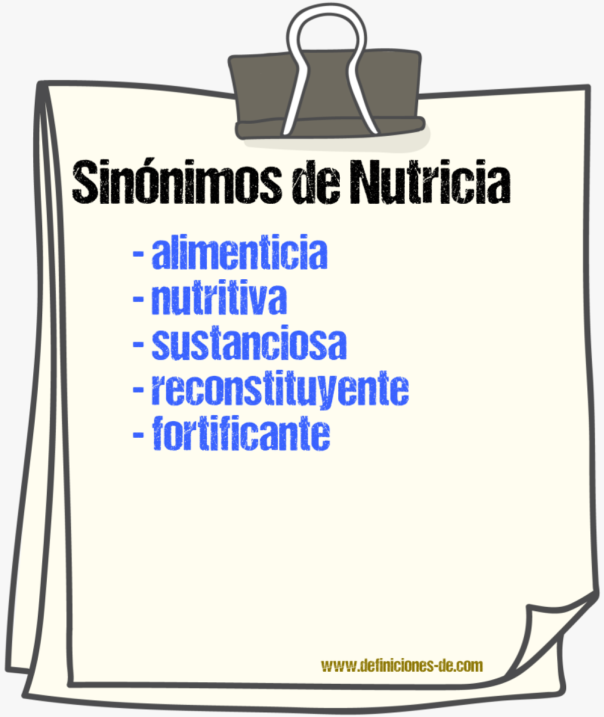 Sinónimos de nutricia