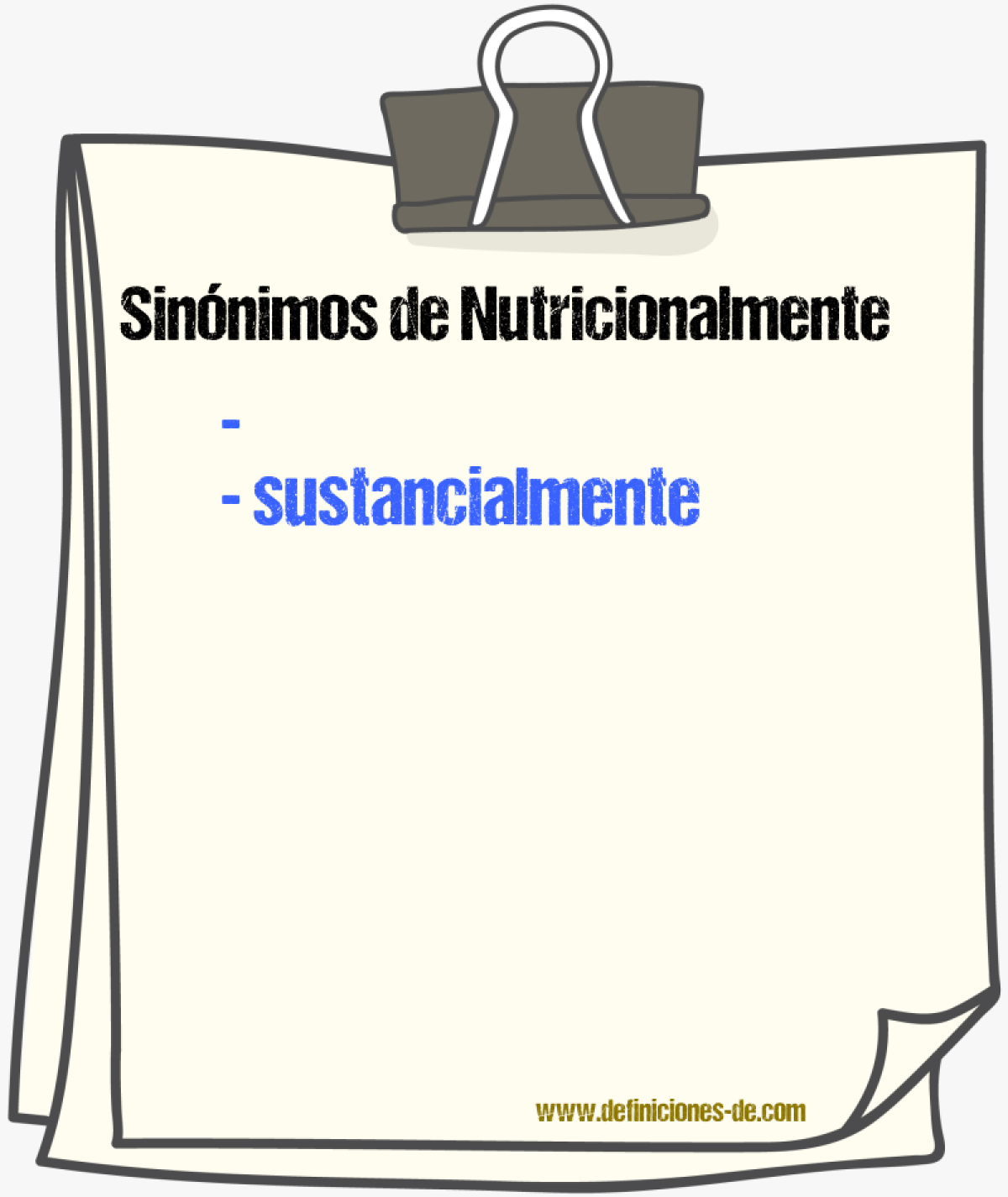 Sinnimos de nutricionalmente