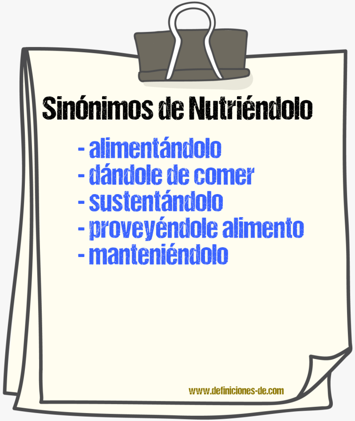 Sinónimos de nutriéndolo