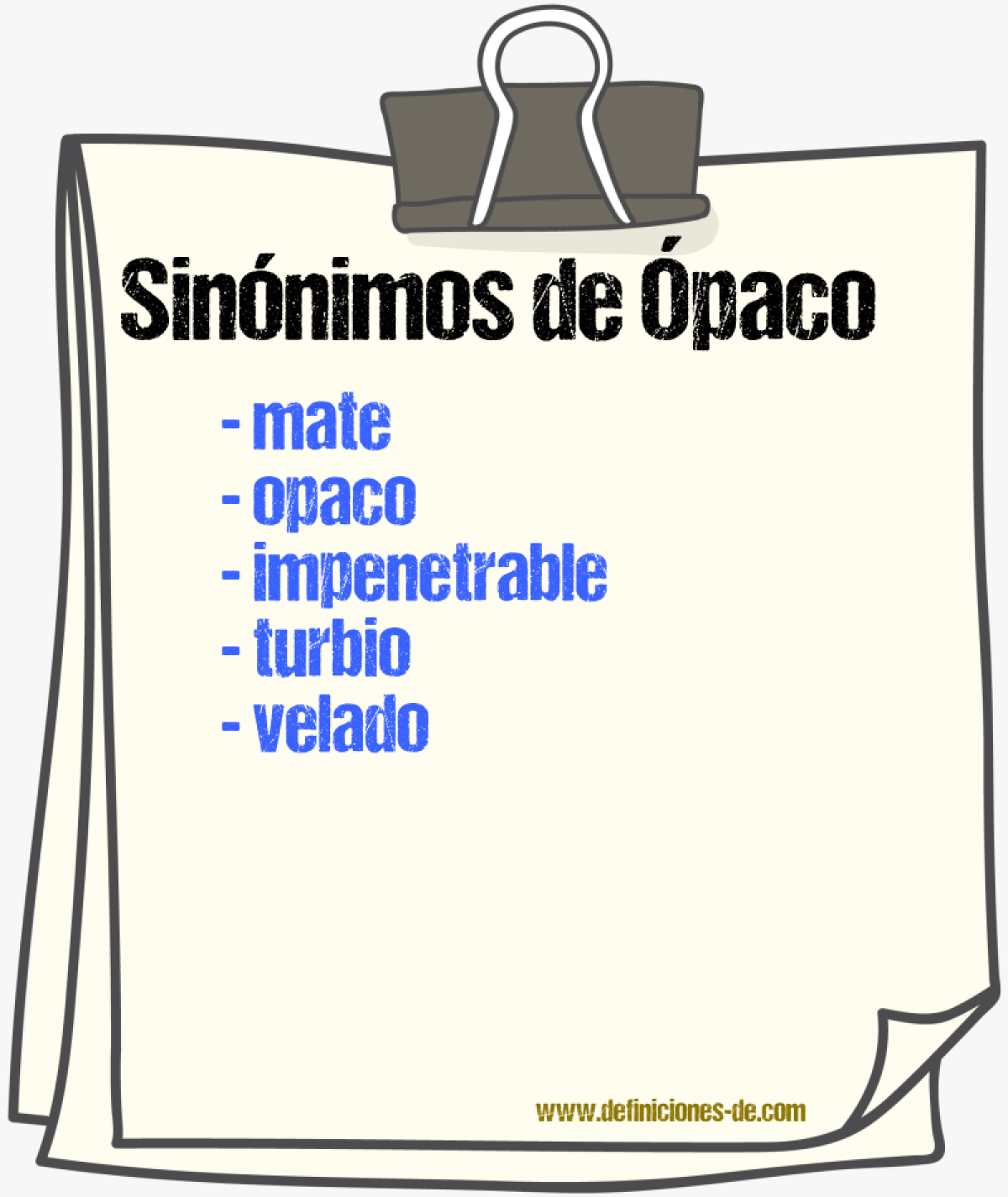 Sinónimos de ópaco