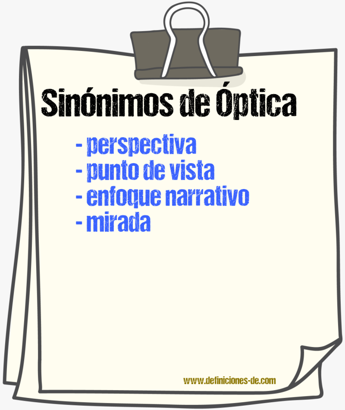 Sinónimos de óptica